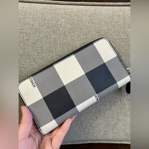 NWT！2 PCS COACH BENNETT SATCHEL BAG WITH BUFFALO PLAID（F66930）➕LONG ZIP WALLET - Picture 10 of 13